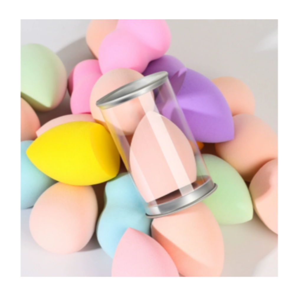 Make Up Sponge Side Cut Tear Shape (in container) Pack of 24 *can choose color or random color