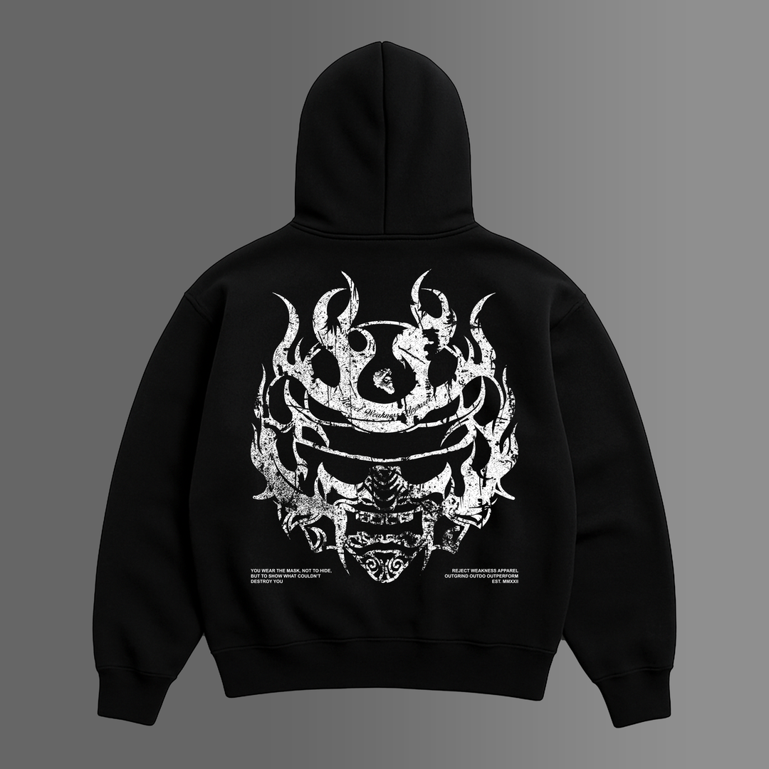 [Pre-Order] Reject Weakness 'The Mask' Zip-Up Hoodie in Black