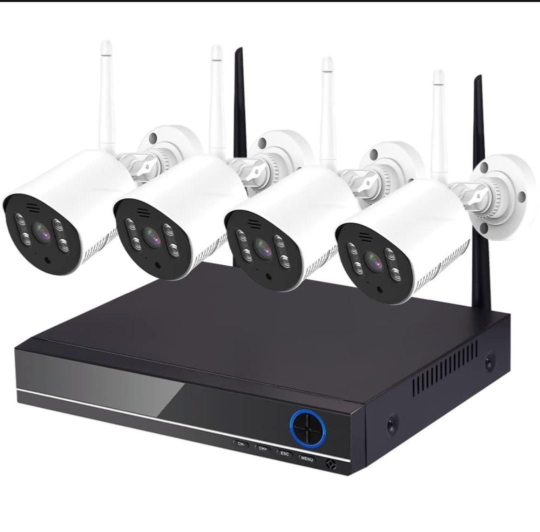 4 Security Camera System Kit, 8CH 2MP WiFi NVR 