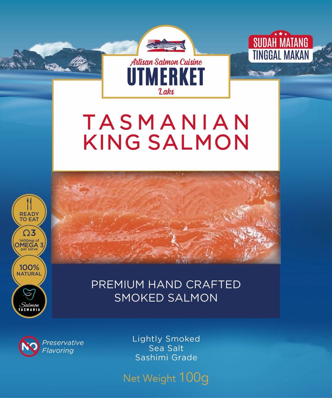 Smoked Salmon 100gr (Tasmanian King) 