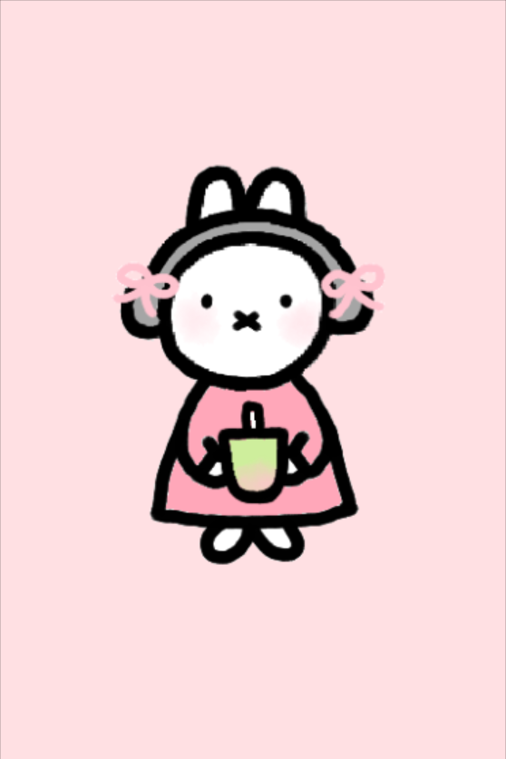 Strawberry Matcha Bunny Art Print 🐰