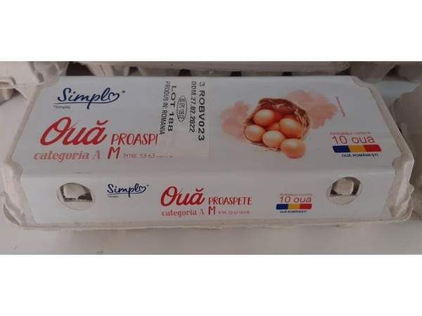 Oua marimea M 10 bucati Oua de la gaini crescute la sol Simpl (carrefour)