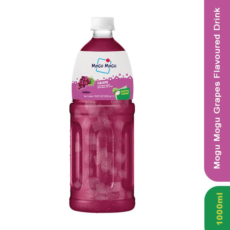 Mogu Mogu Grapes Flavored Drink with Nata De Coco, 1000ml