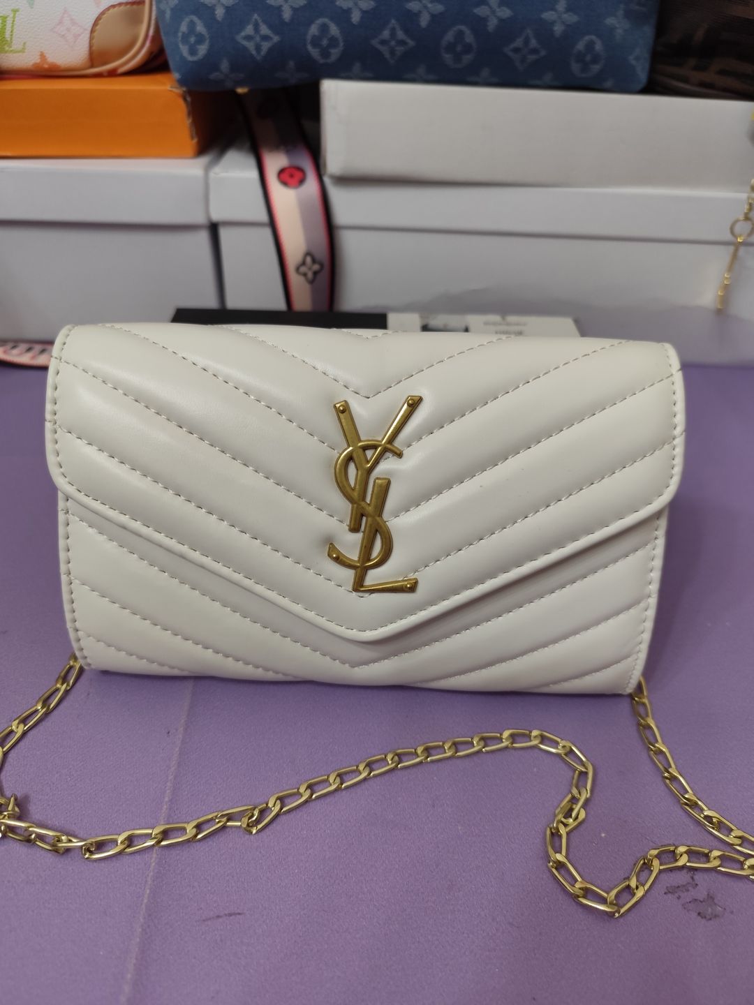 Bolsos YSL, color blanco 