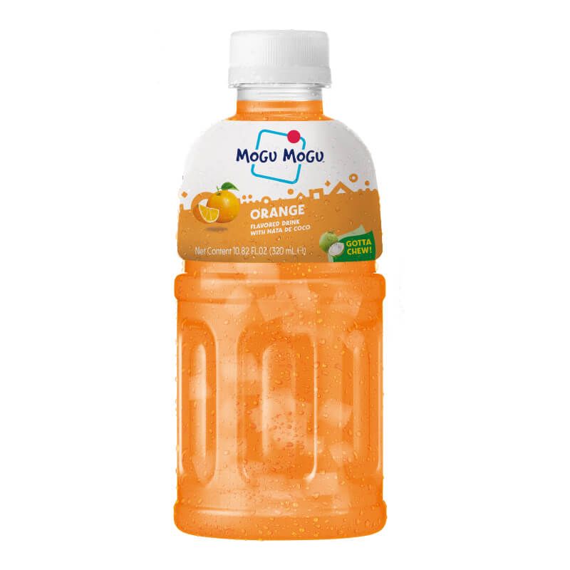 Mogu Mogu Orange Flavored Drink with Nata De Coco, 320ml