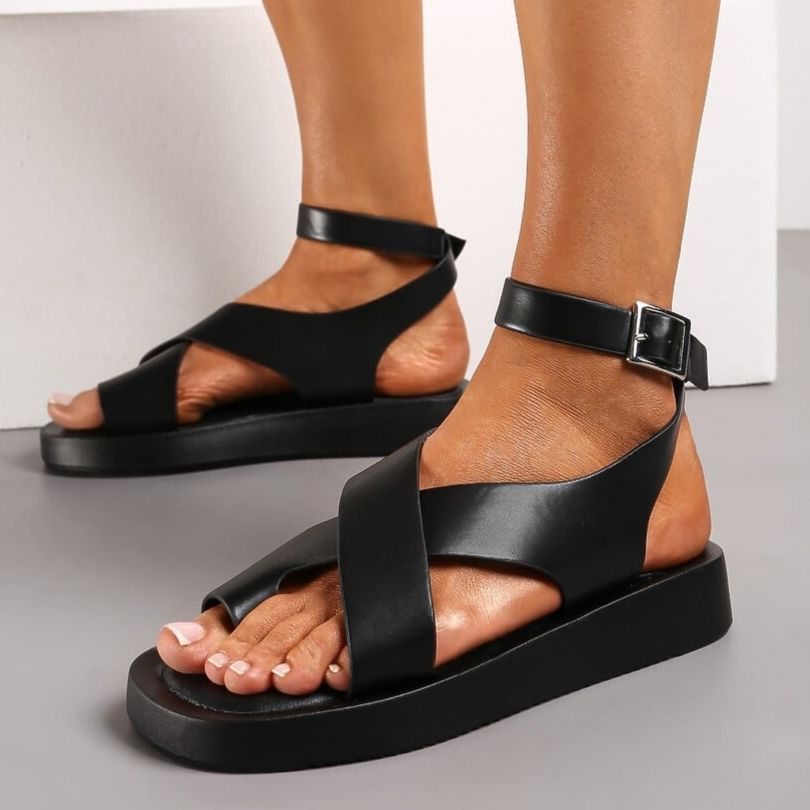 Sandale plat simili cuir model español 🇪🇦