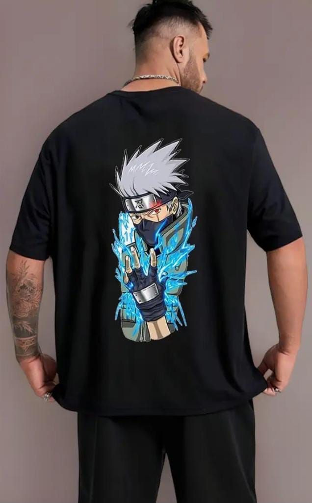 Half Sleeves Round Neck Regular Fit Stylish Back Side Graphic Print T-Shirt for Men & Boys (037_Black)