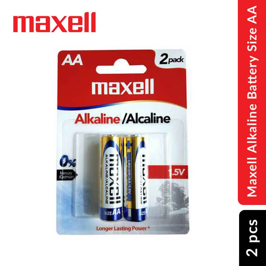 Maxell Alkaline Battery Size AA, 2 pcs