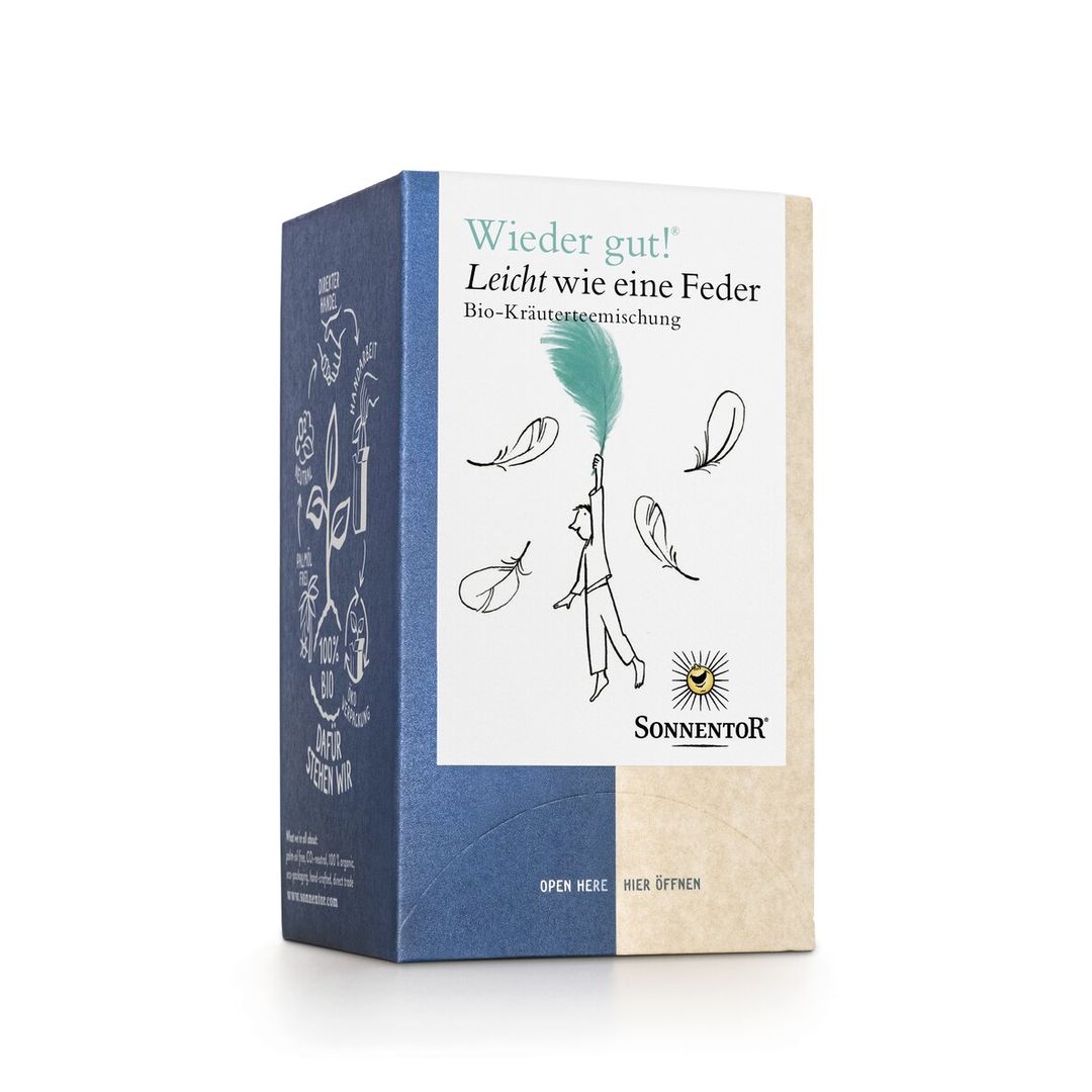 Sonnentor Light As A Feather Organic Herbal Tea Blend with Mate (Coffein Based) 18 Teabags