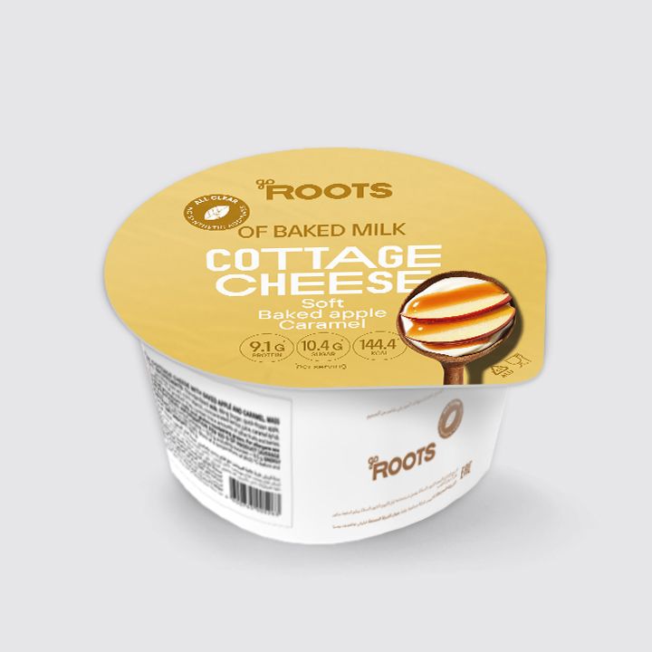 Roots Soft Cottage Cheese From Baked Milk with Baked Apple & Caramel 130g