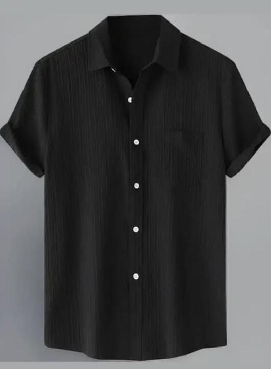TAGDO Men's Solid Shirt with Chest Pocket Short Sleeve Shirt for Summer Outdoor Activities (5182)