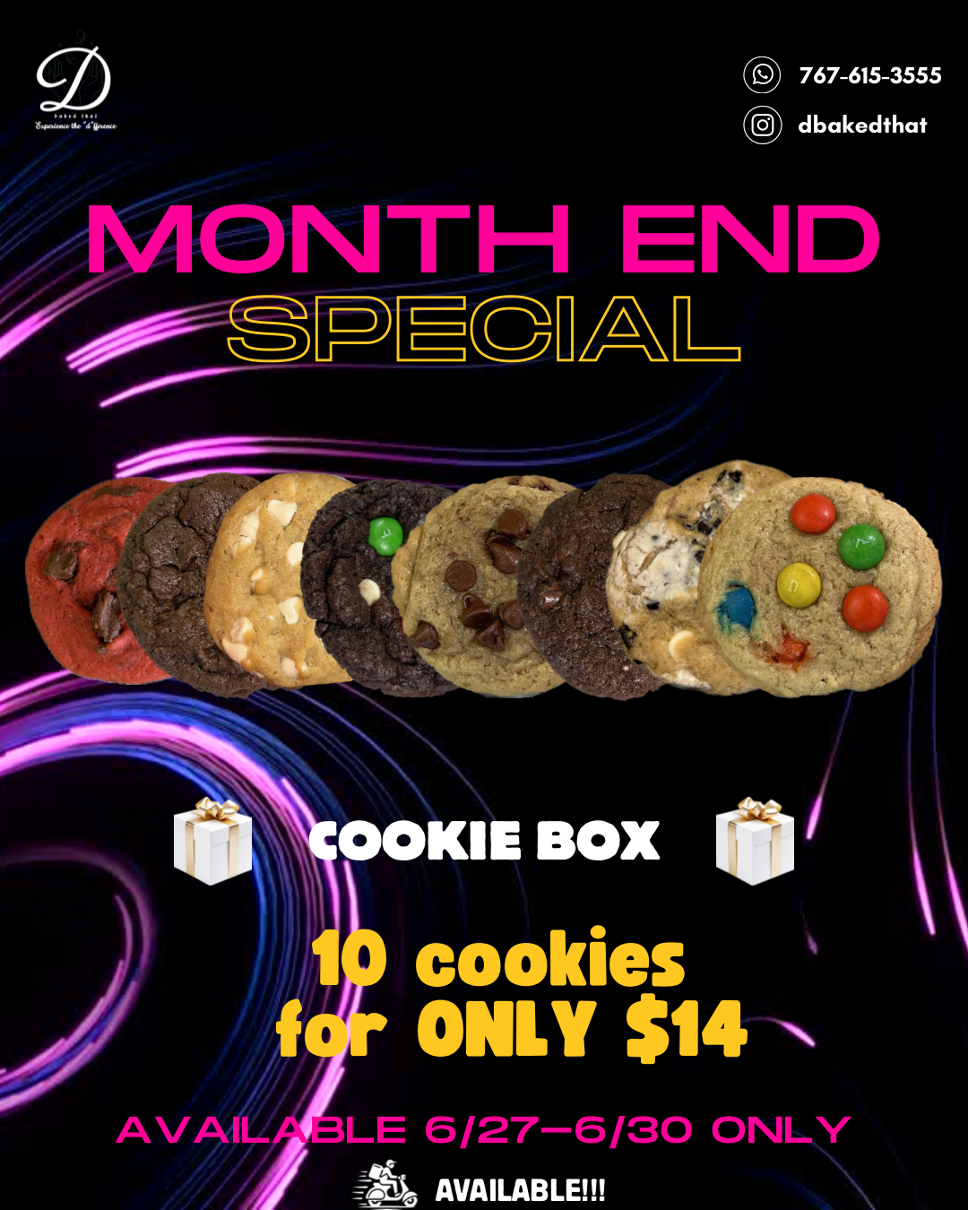 Month End Sale - Box of 10 Cookies 