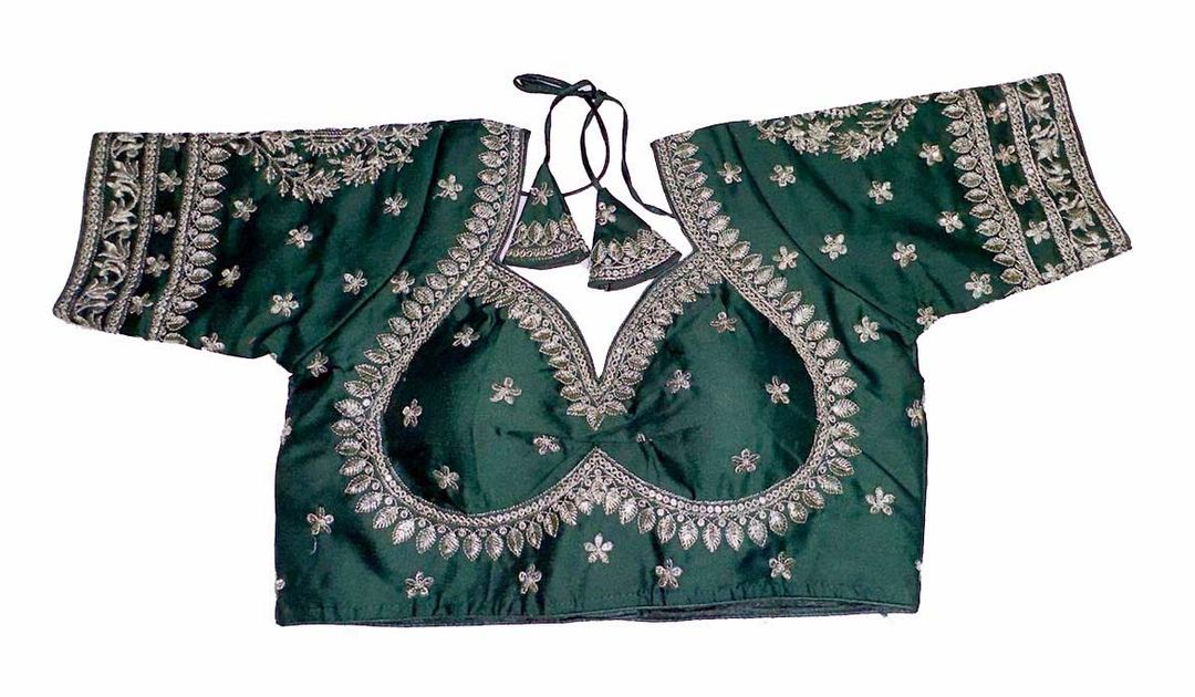 Bridal Silk Padded Blouse Deep Green