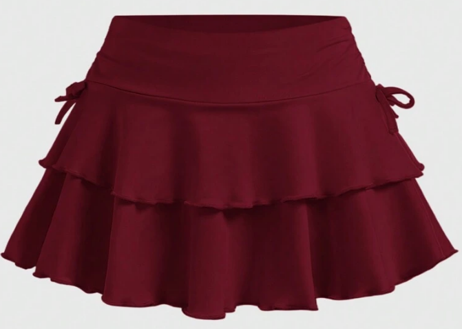 mini-jupe rouge grenat