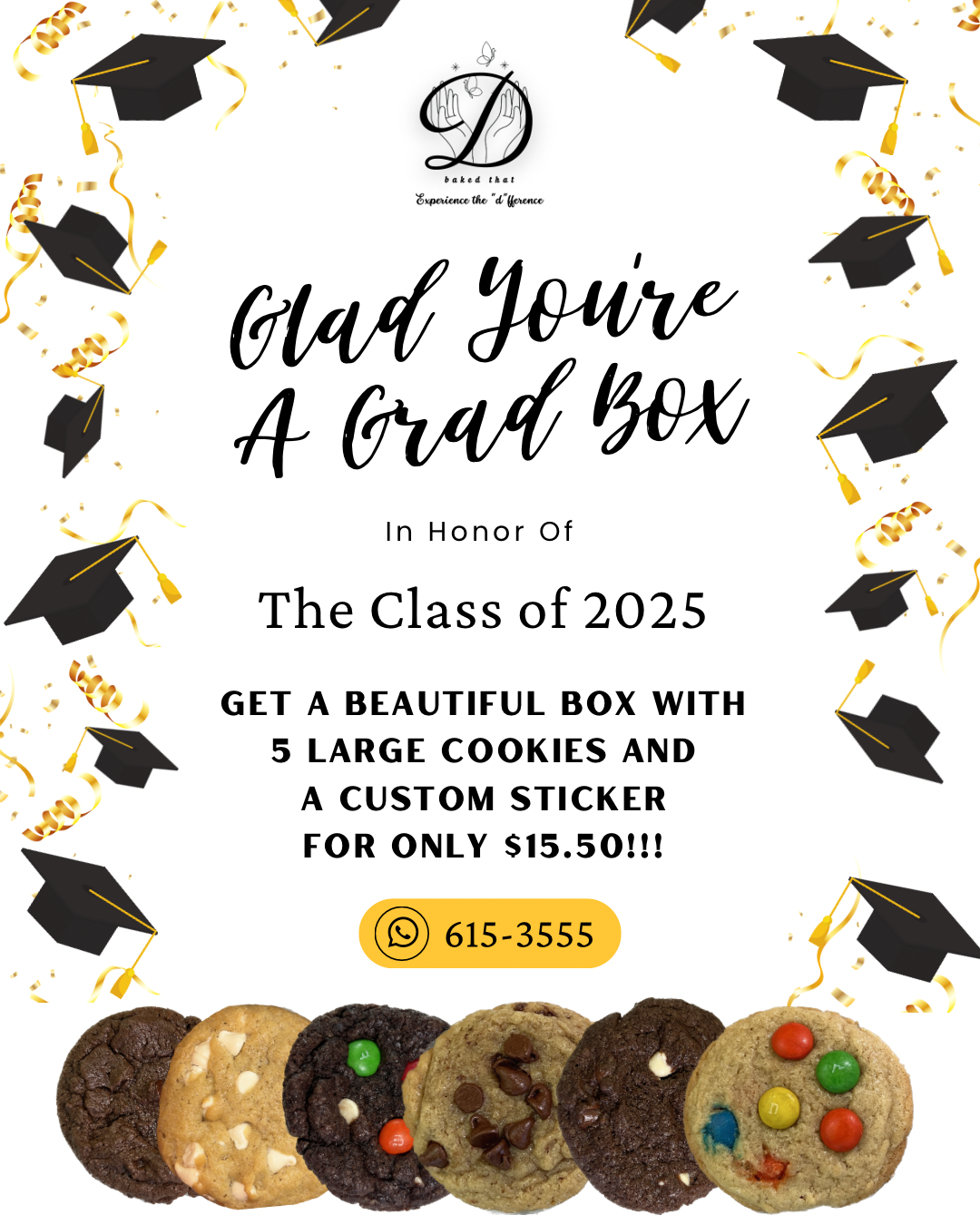 Graduation Sale - Box of 5 Large Cookies