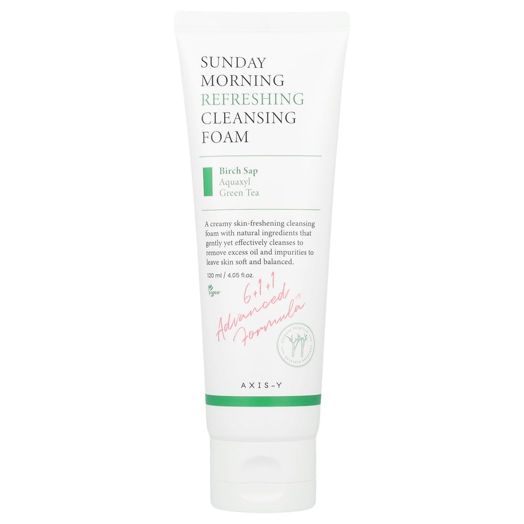 🌤️ Axis-Y Sunday Morning Cleansing Foam קצף ניקוי טבעי, מרענן ועדין לעור הפנים