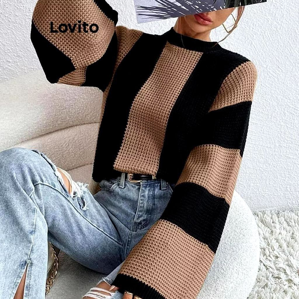 Lovito Striped Colorblock