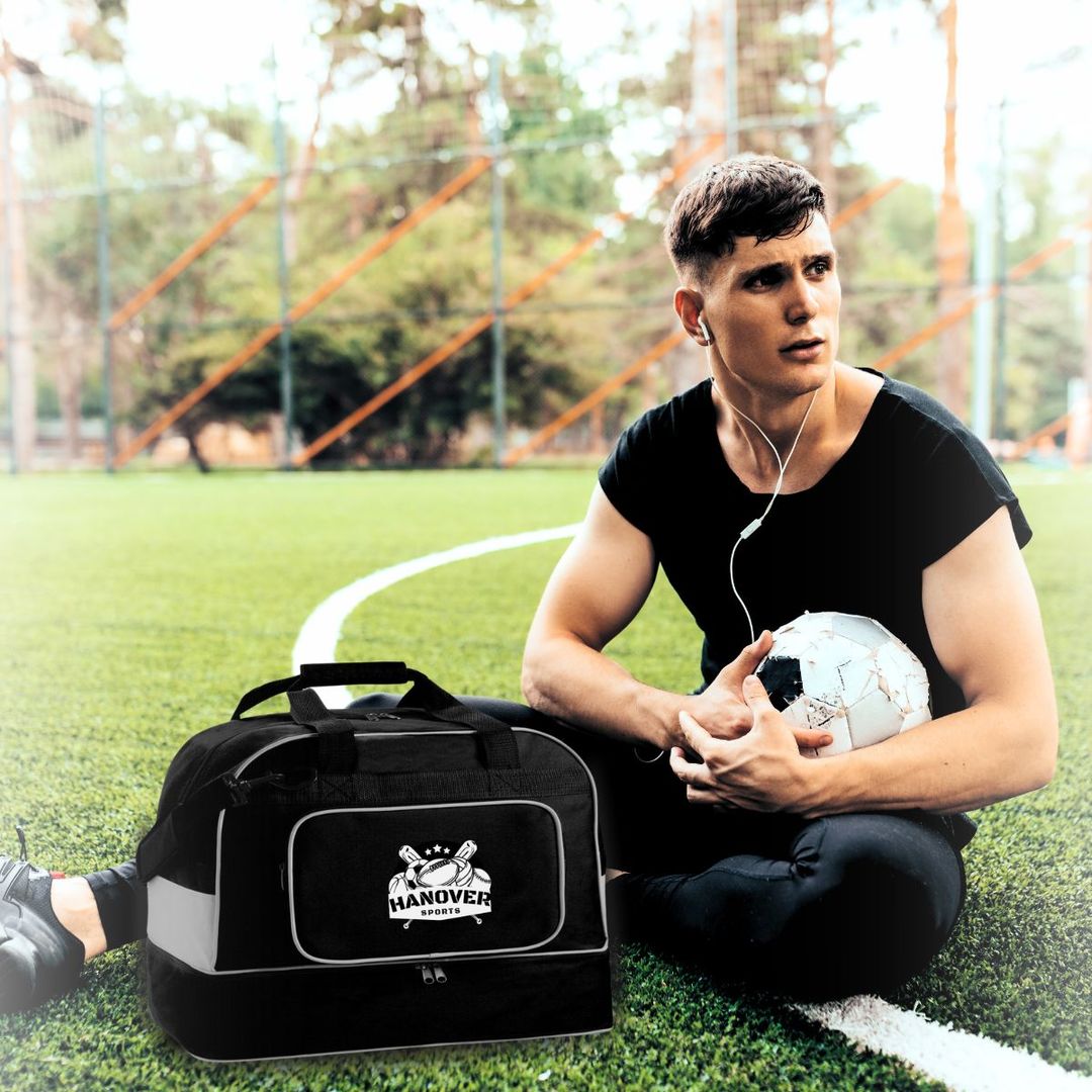Double Decker Two Tone Bag-Black & Grey