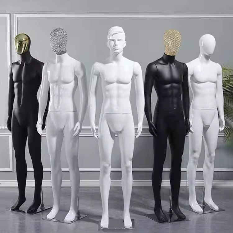 Boutique Metal Hollow Mannequin Gold Head Men Manikin Dummies Whole Body Manikin Dummies Black Men Mannequin Full Body