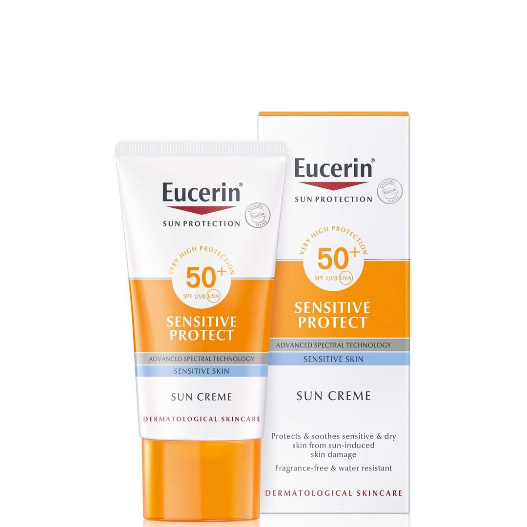 ☀️ Eucerin – Sensitive Protect SPF50+ קרם הגנה יומיומי לעור רגיש – הגנה גבוהה במיוחד