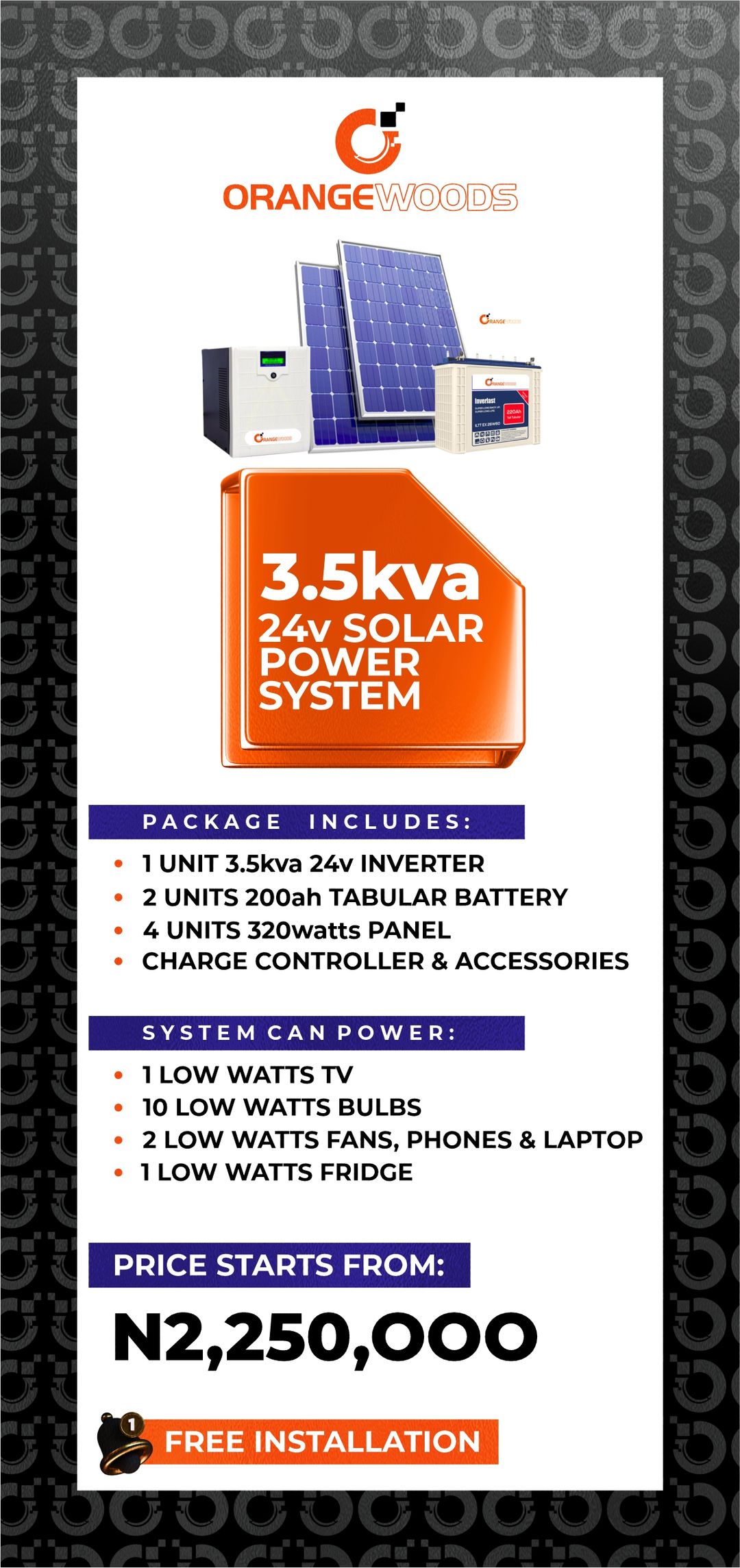 3.5kva 24v solar package 