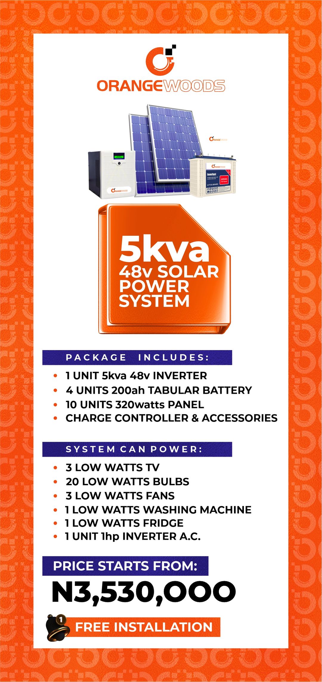 5kva 48v solar package 