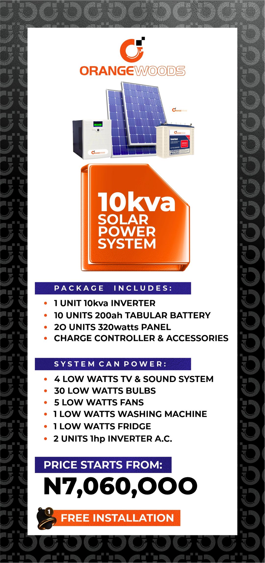 10kva 48v solar package 