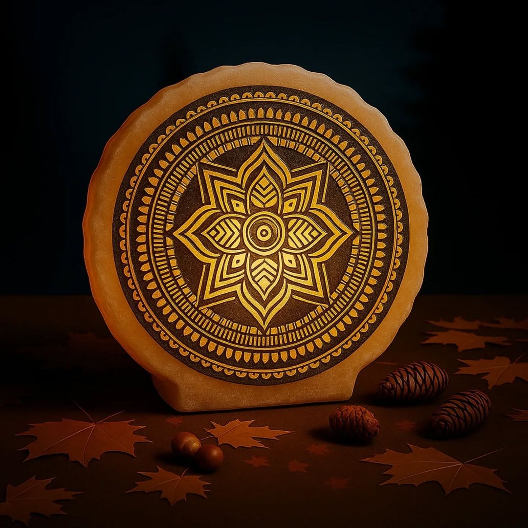 Golden Mandala Radiance Salt Art Lamp