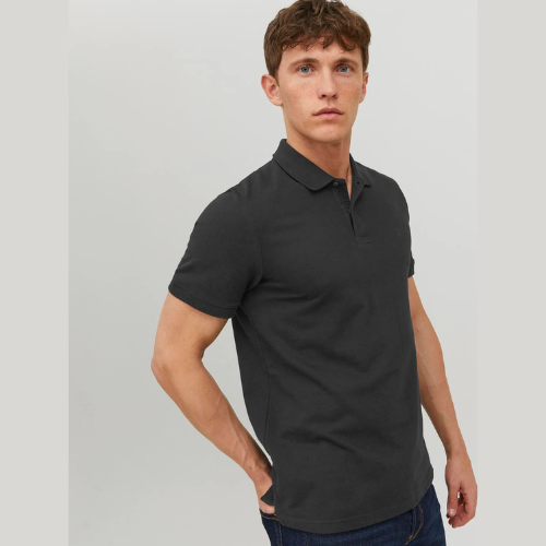 ALTA LIVION Men’s Luxury Plain Premium Cotton Polo Shirt - Black