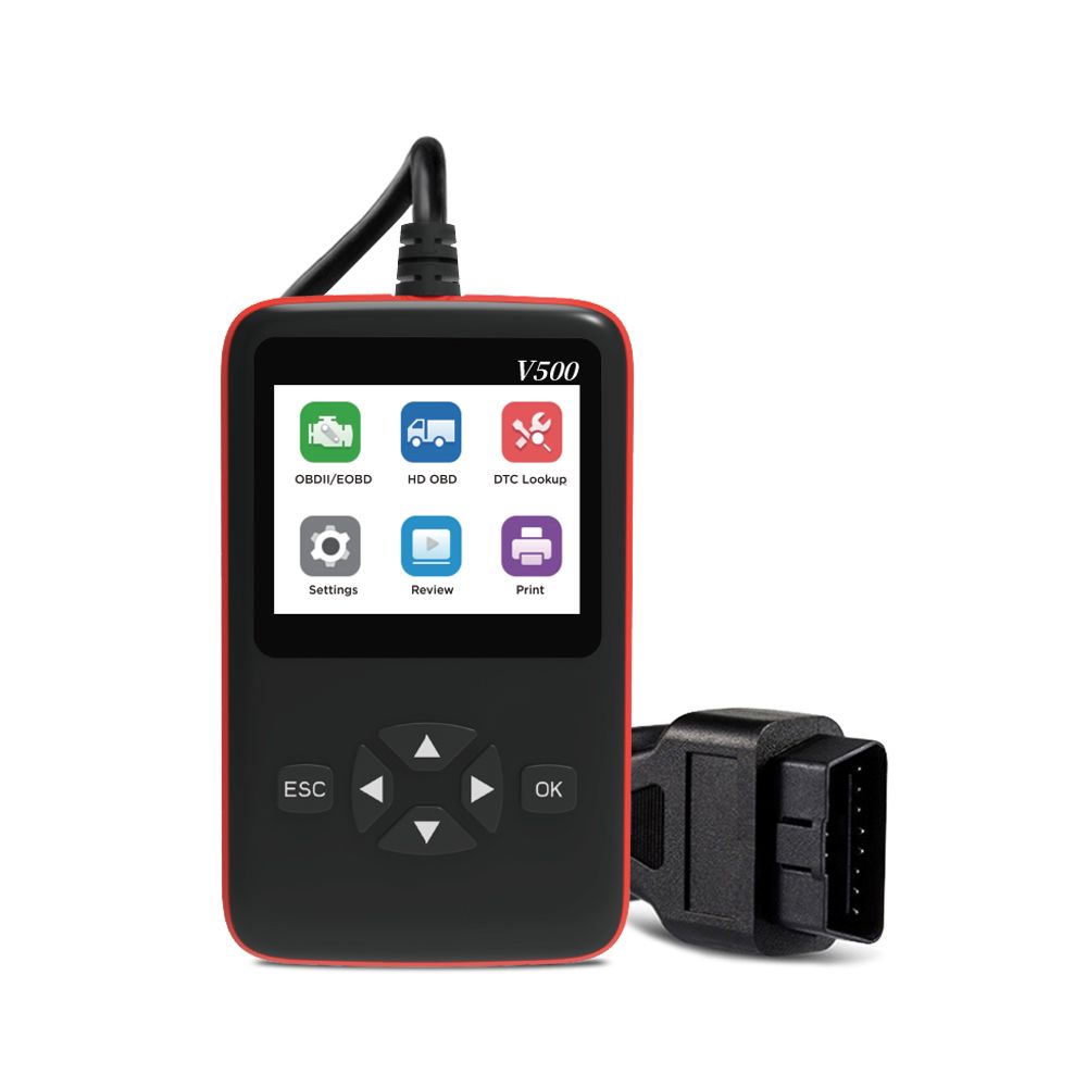 V500 Scanner Diagnostic OBD2 – Lecture/Clear Codes, Voitures & Camions + Interface Plug & Play Facile