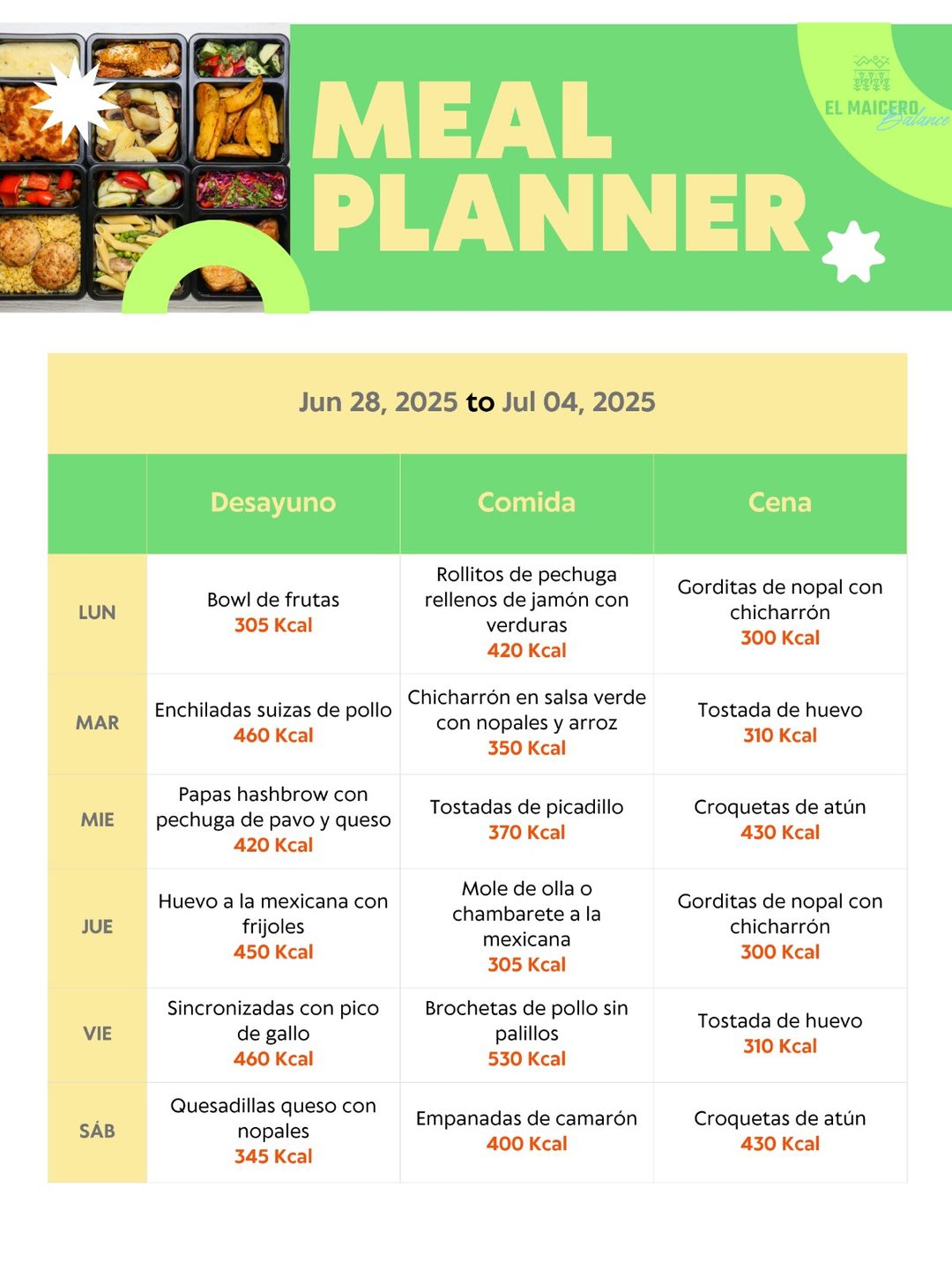 Semanal DESAYUNOS