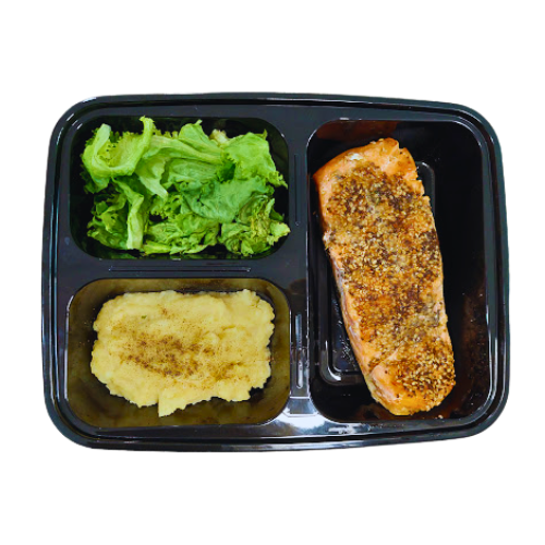 Salmón en costra de semillas (530 kcal)