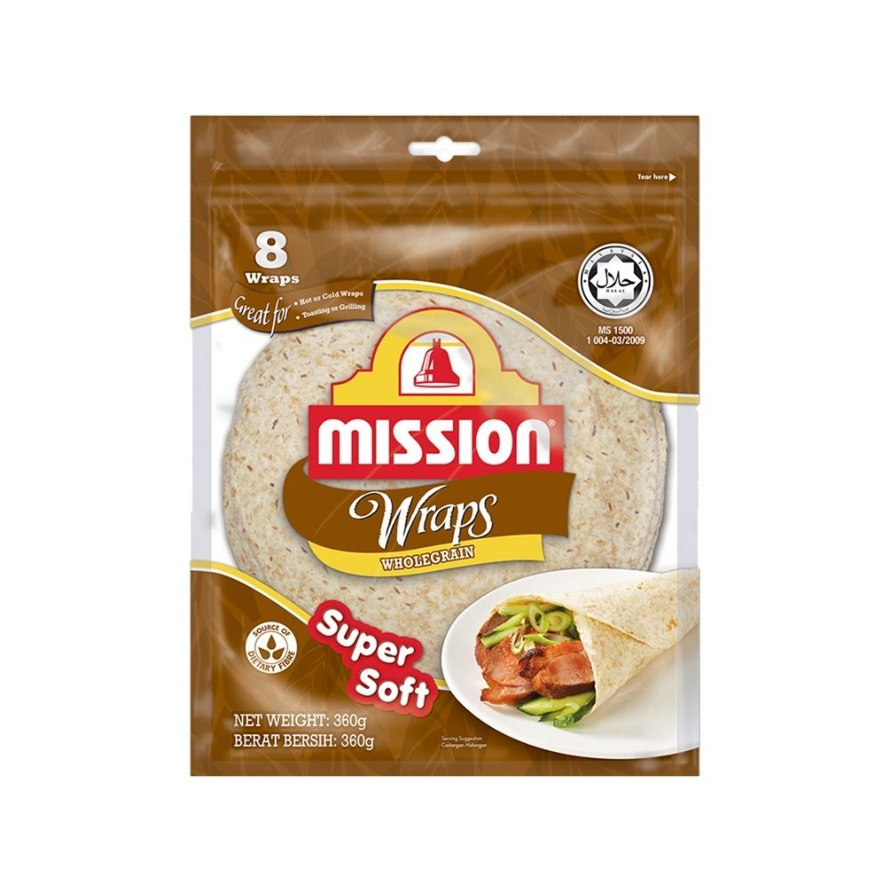 MISSION WRAPS WHOLEGRAIN 8S 360G