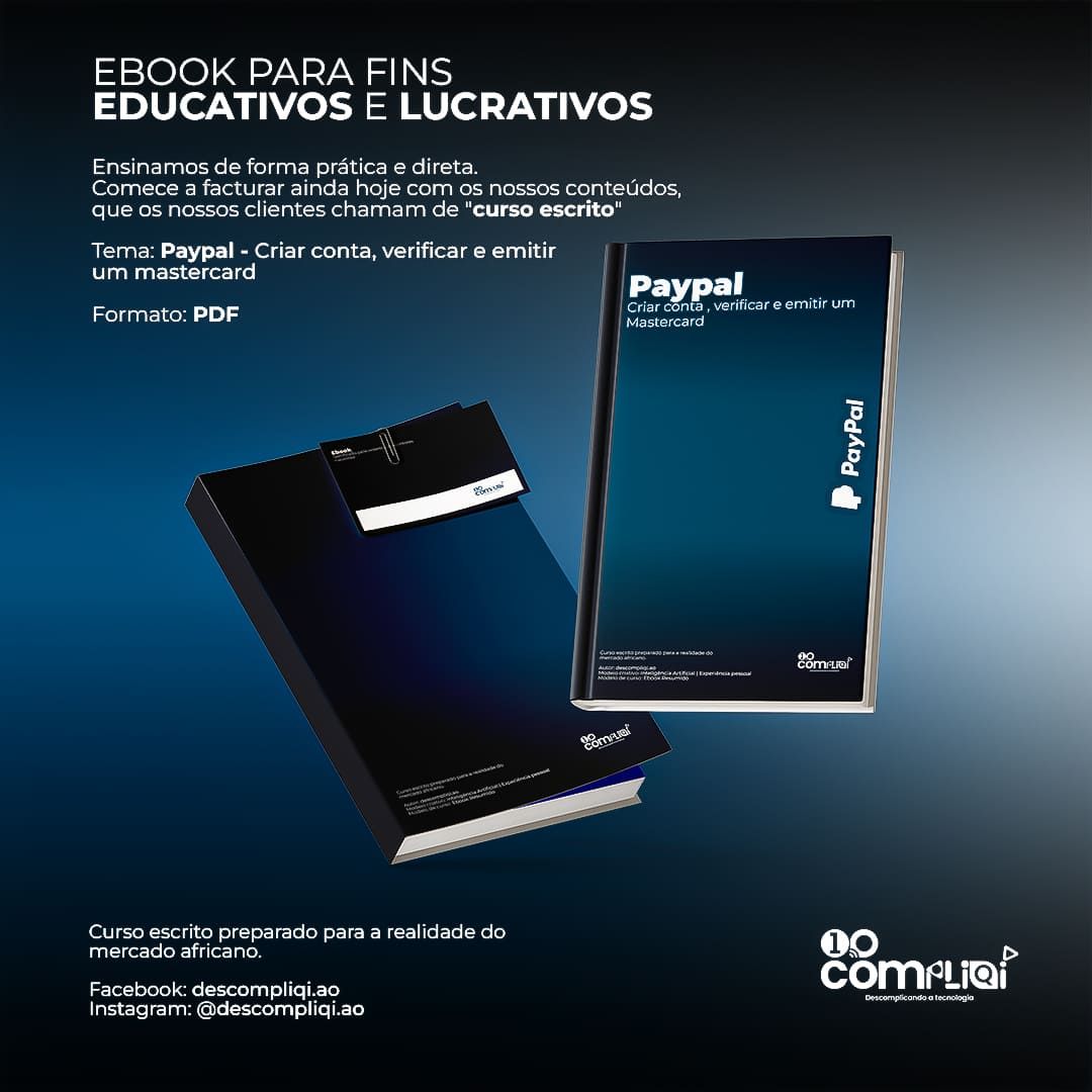 EBOOK | Paypal - Criar conta, verificar e emitir um Mastercard