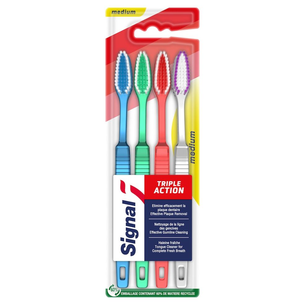 Signal Brosse à dents Triple Action Medium Lot de 4