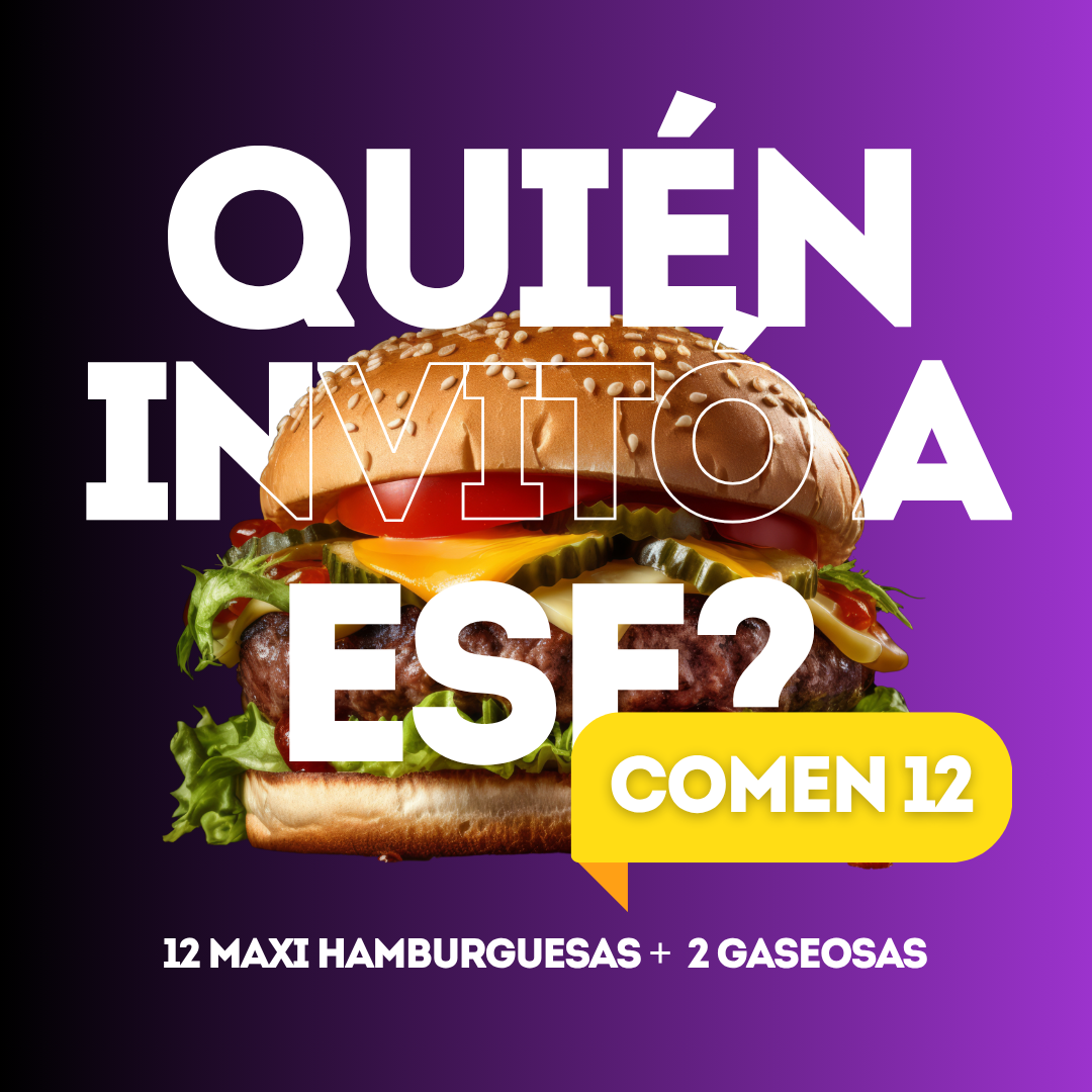 12 HAMBURGUESAS PARRILLERAS CON PAN Y BEBIDA