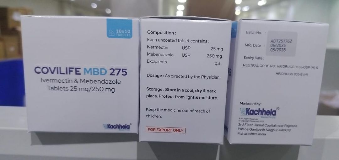 Ivermectin & Mebendazole 25mg& 250mg Tablets