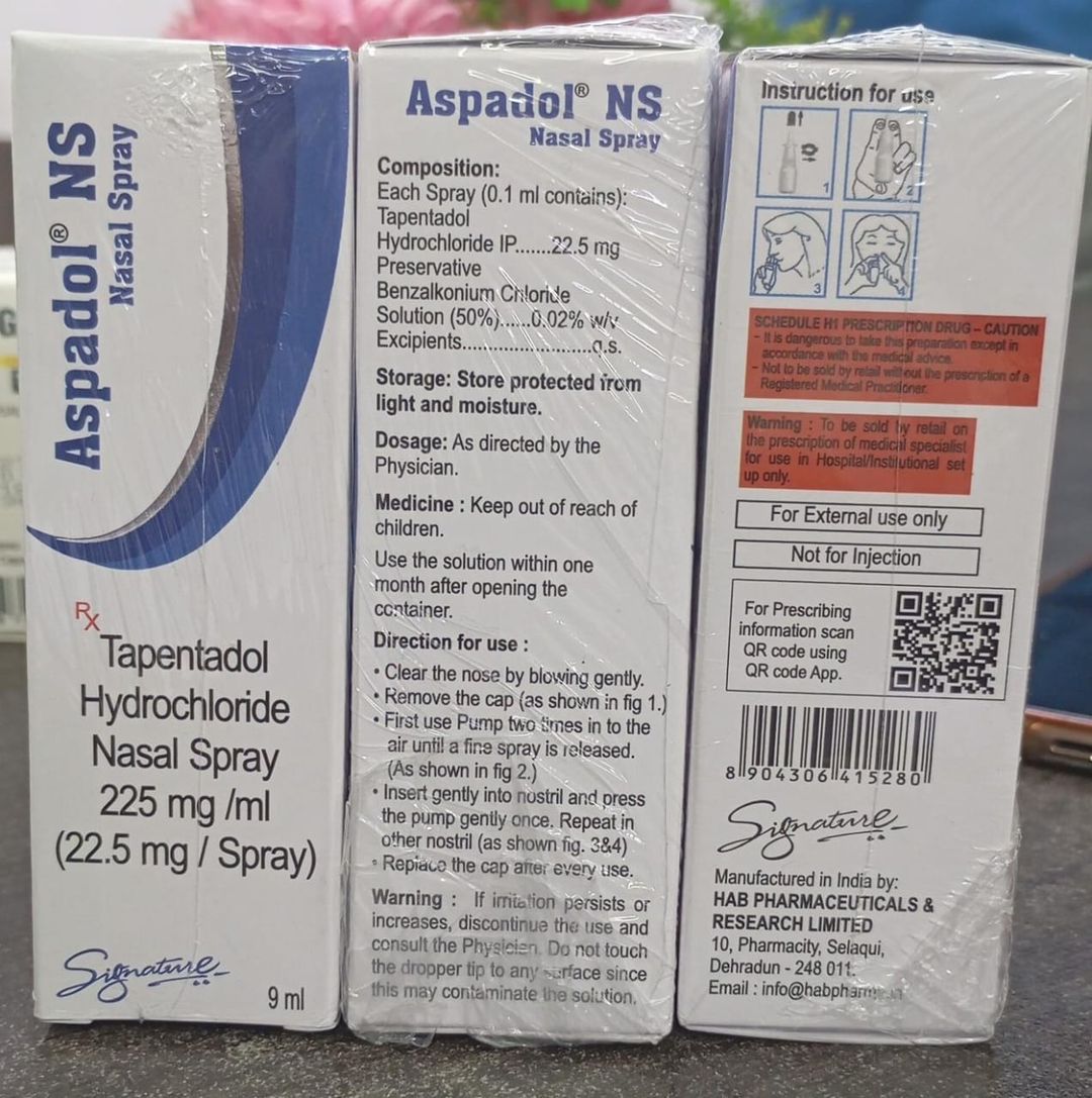Tapentadol Hydrochloride Nasal Spray 225mg/ml