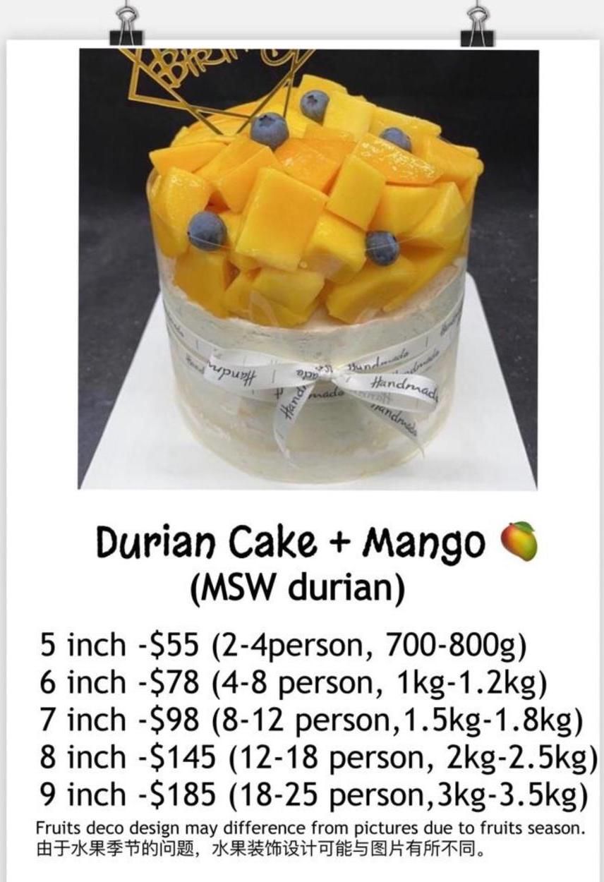 MSW Durian Cake with Mango