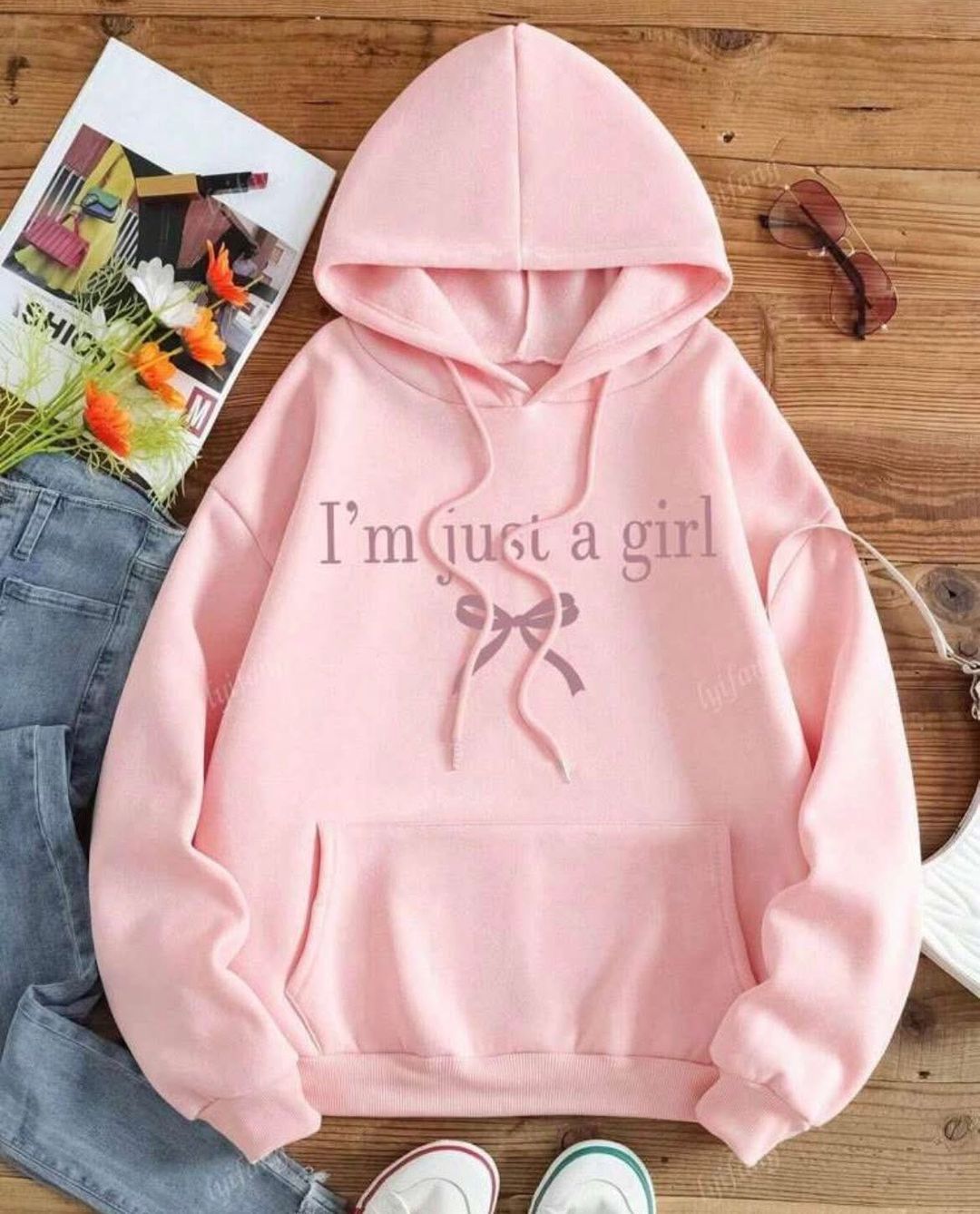 I’m just a Girl slogan hoodie 