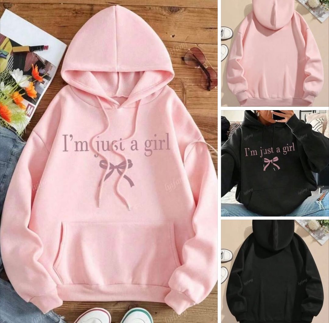 I’m just a Girl slogan hoodie 
