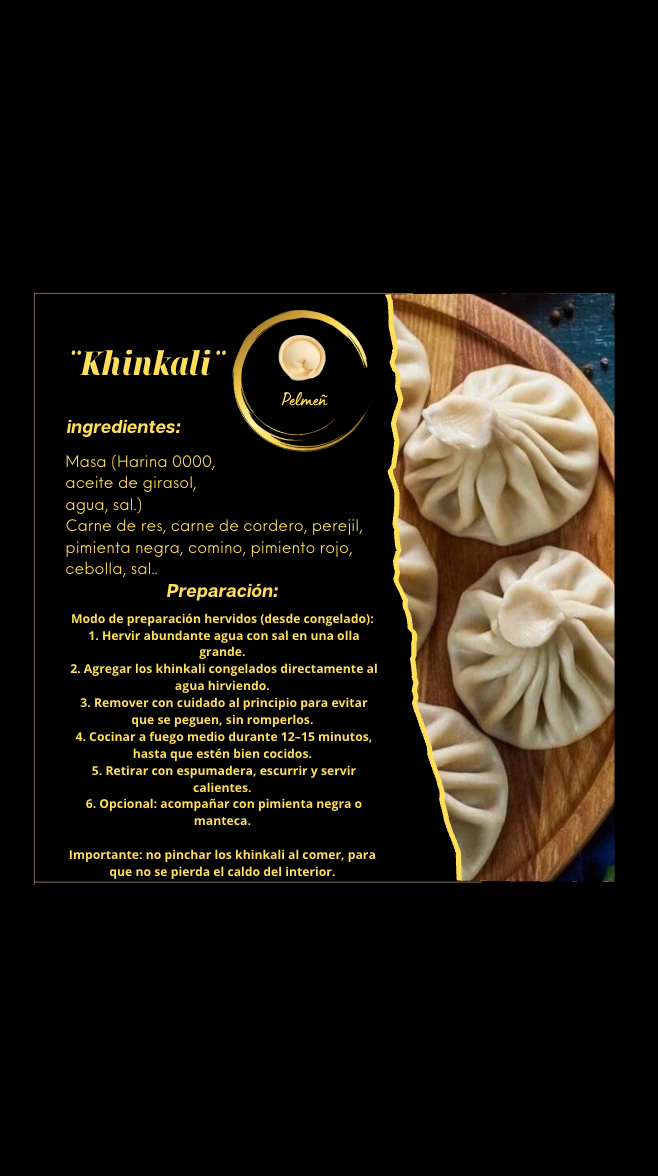 Хинкали говядина/баранина 1кг / Jinkali carne de res/carne de cordero 1kg