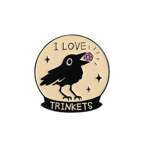 I Love Trinkets Raven Pin