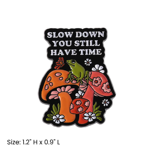 Slow Down You Still Have Time Frog Pin