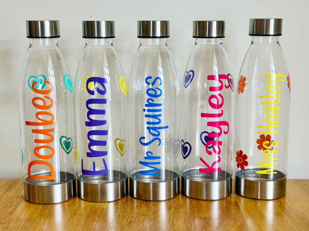 Personalised water bottles, Teacher gifts, Party favours