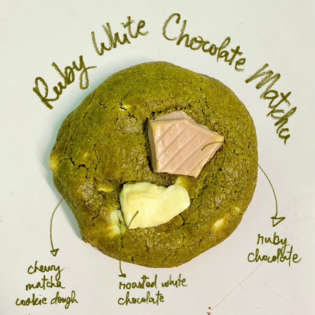 Ruby White Chocolate Matcha Cookie