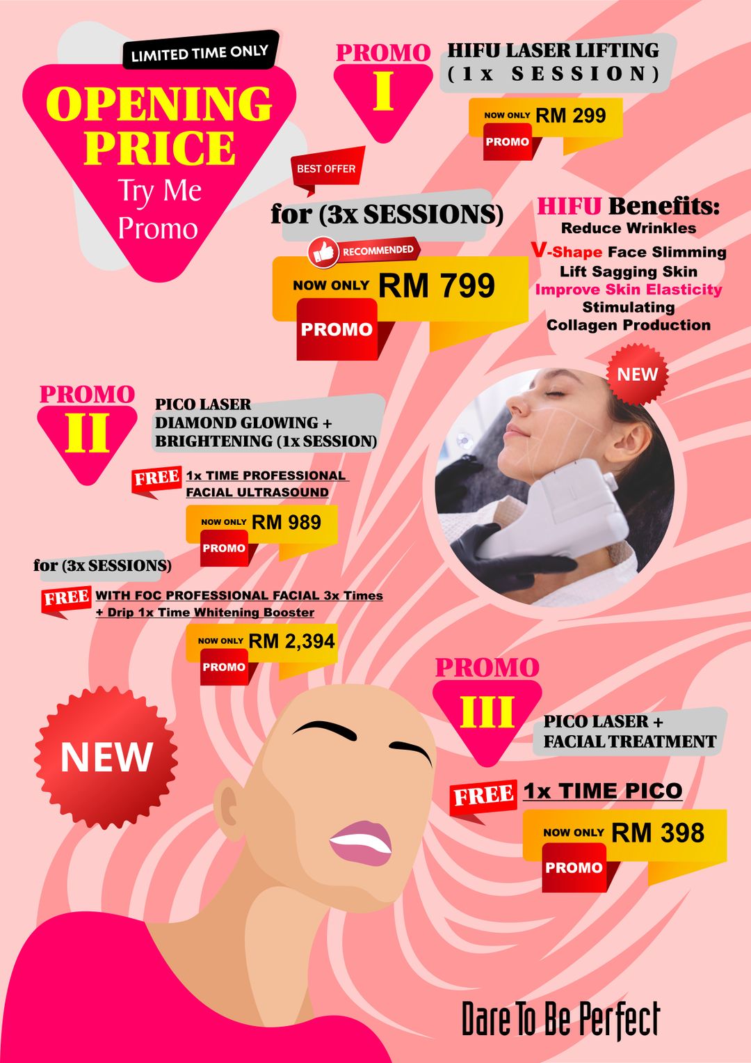 HIFU Laser Lifting Promo RM799 (x3 Sessions)