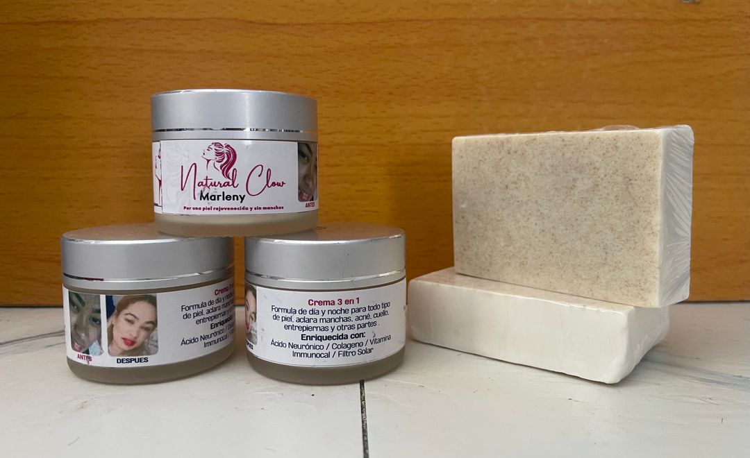 Combo Crema Blanqueadora 3 en 1 con Jabones de Trigo y Coco