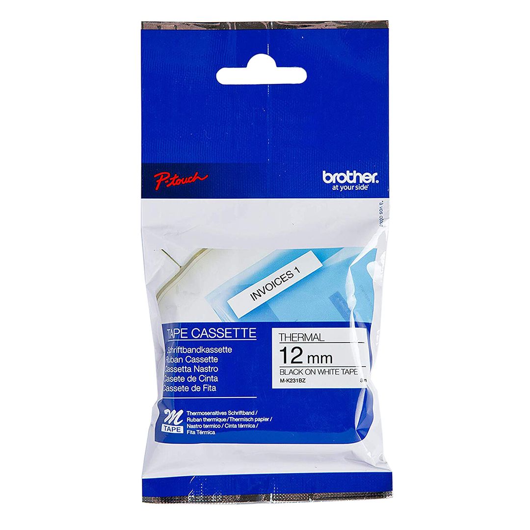 Ruban plastique pour étiqueteuse M-K231BZ Brother original