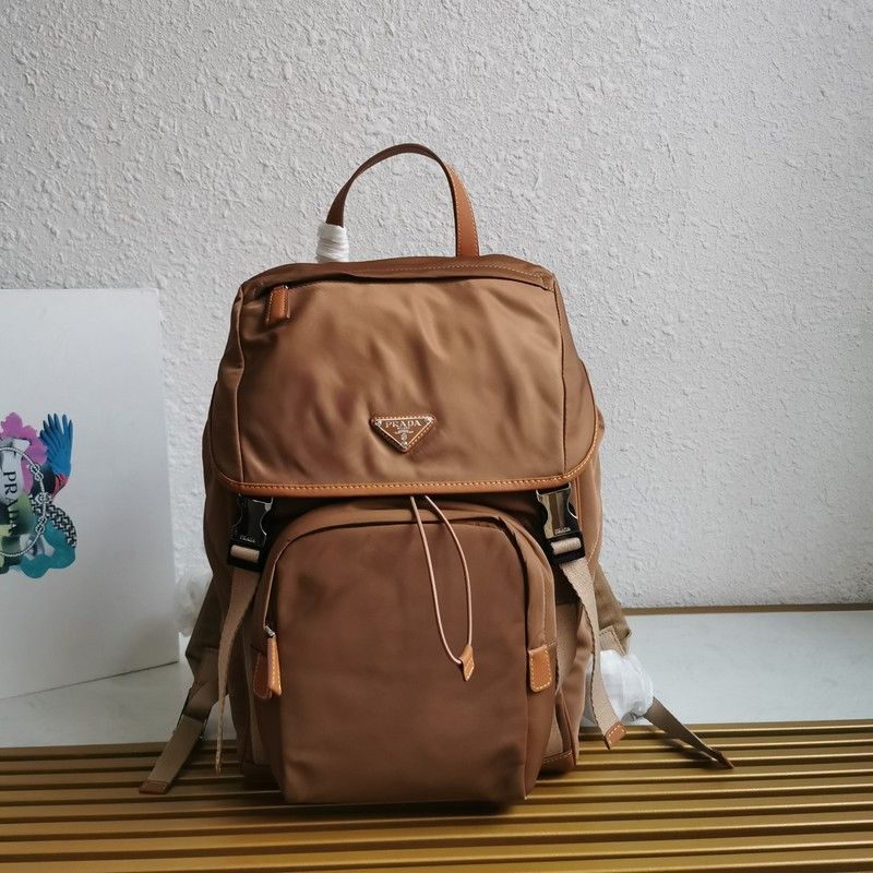 Prada Nylon Backpack – Coffee Brown/ Green